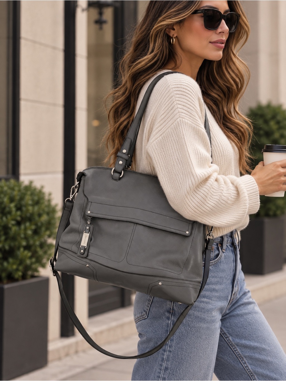 Vintage Nine West Gray/Taupe Purse